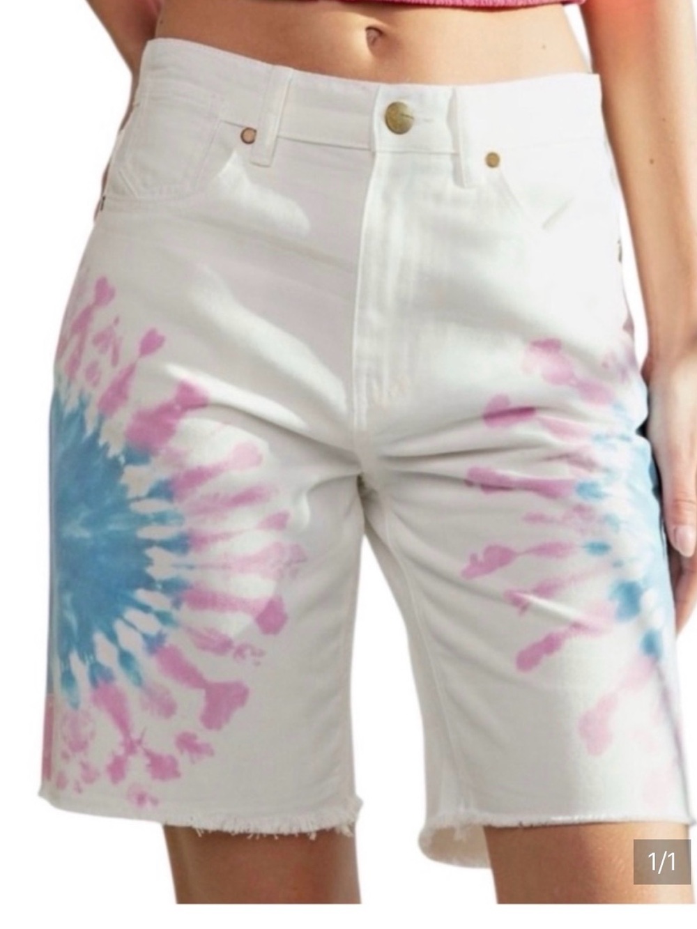 EASEL NWT SHORTS WHITE /PNK/BLUE TIE DYE